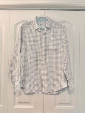 Tommy Bahama White Multicolor Plaid Long-Sleeve Button-Down Shirt